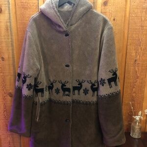Vintage Fleece Coat / Jacket - Reversible